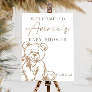 Teddy bear baby shower acrylic sign, Bear baby shower welcome sign, Teddy bear welcome sign, Teddy bear acrylic welcome sign,Teddy bear baby