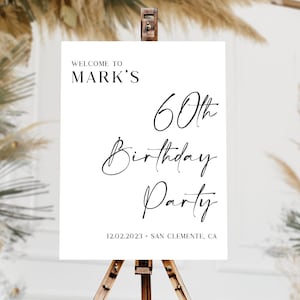 60th birthday party acrylic welcome sign, 60th birthday party welcome sign, 60th birthday party sign, Welcome to 60th birthday party sign