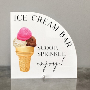 Ice cream bar acrylic sign, Ice cream bar sign, Ice cream bar, Dessert bar sign, Ice cream station sign, Dessert stations sign