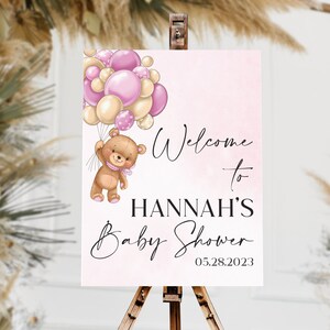 Acrylic Baby Shower Welcome Sign | Baby Shower Welcome Sign | Teddy Bear Welcome Sign | Teddy Bear Baby Shower | Bear Baby Shower Sign