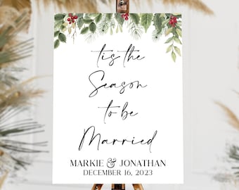 Tis The Season To Be Married Acrylic Sign | Tis The Season To Be Married Sign | Tis The Season To Be Married | Christmas Wedding Sign