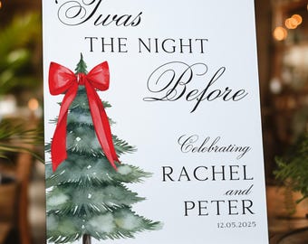 Twas the night before welcome sign, Winter wedding acrylic sign, Custom welcome sign, Winter sign for weddings, Winter wedding sign