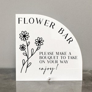 Flower bar acrylic sign, Flower bar sign, Flower bar | Bridal shower flower bar sign, Make a bouquet sign, Flower bar