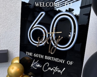 3D happy birthday acrylic welcome sign, 3D happy birthday acrylic welcome sign, 3D welcome sign, 16th 18th 20th 30th 40th 50th 60th