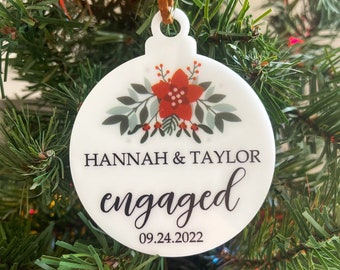 Engaged Ornament | Engaged Ornament Personalized | Newly Engaged | Engaged Christmas Ornament | Engaged Ornament 2022 | Custom Ornament