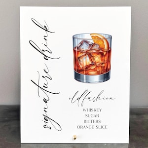 Signature drink acrylic sign, Signature drink sign, Custom drink sign, Signature drink bar sign, Bar sign, Custom bar sign, Wedding bar sign