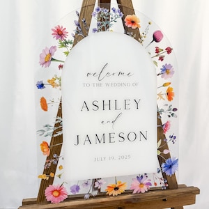 Wildflower wedding arch acrylic sign, Custom welcome sign, Floral sign for weddings, Spring wedding sign,Flower wedding sign,Wildflower sign