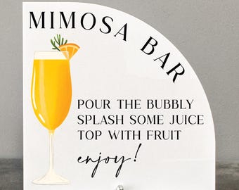 Mimosa bar acrylic sign, Mimosa bar sign, Bubbly bar sign, Mimosa sign bridal shower, Mimosa bar baby shower, Mimosa sign