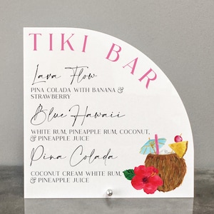 Tiki bar acrylic sign, Tiki bar menu, Hawaiian bar sign, Tropical bar sign, Tiki bar sign, Island themed bar sign, Luau bar sign, Luau bar