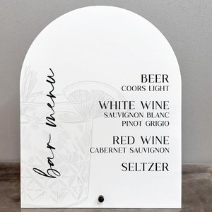 Bar Menu Acrylic Sign, Bar Menu Signature Drinks Sign, Bar Menu Sign ...