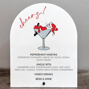 Christmas acrylic bar sign, Christmas bar menu, Christmas acrylic bar menu, Santa bar sign, Holiday bar sign, Santa bar sign,Christmas party