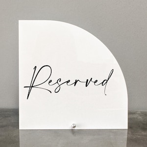 Reserved acrylic sign, Reserved sign, Reserved table top sign, Wedding reserved sign, Reserved sign for wedding, Reserved