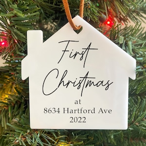 First Christmas Ornament | New Home Ornament | Address Ornament | Realtor Gifts | First Christmas At New Home | 1st Christmas At Ornament