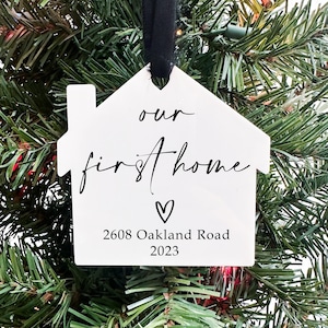 Our first home ornament, First home ornament, Our first home, Address ornament, Custom home ornament, Custom new home ornament,