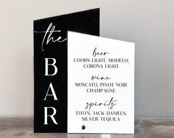 Wedding Bar Menu | Modern Bar Menu | Modern Wedding Bar Menu | Bar Menu Wedding | Acrylic Bar Menu | The Bar Wedding Menu | The Bar