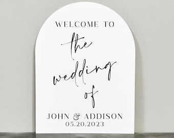 Welcome To The Wedding Of Acrylic Sign | Acrylic Arch Welcome Sign | Welcome To The Wedding Of Sign | Acrylic Wedding Welcome Sign |