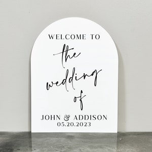 Welcome To The Wedding Of Acrylic Sign | Acrylic Arch Welcome Sign | Welcome To The Wedding Of Sign | Acrylic Wedding Welcome Sign |