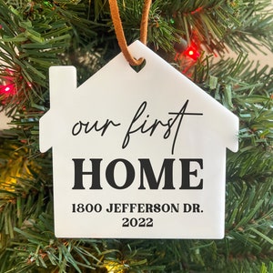 Our first home ornament, First home ornament, Our first home, Custom home ornament, Custom first home ornament, First home gift, Homeowners