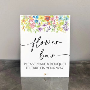 Flower Bar Sign | Acrylic Flower Bar Sign | Flower Bar | Flower Bar Acrylic Sign | Bridal Shower Favors Sign | Flower Bar Favors Sign