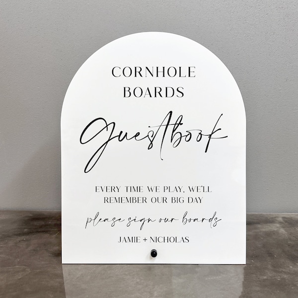 Cornhole boards guestbook acrylic sign, Cornhole boards guestbook sign, Sign our cornhole boards sign, Cornhole boards guestbook