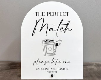 Matchbox Gefälligkeiten Zeichen, The perfect Match Acryl Zeichen, Hochzeit Gunst Zeichen, Match Bevorzugungen Zeichen, Hochzeitsgeschenk Zeichen