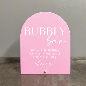 Bubbly bar acrylic sign, Bubbly bar, Pink bubbly bar sign, Bubbly bar pink sign, Acrylic bubbly bar sign, Bubbly bar pink sign, Mimosa bar