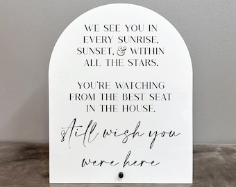 Wedding Memorial Acrylic Sign | Wedding Memorial Sign | In Loving Memory Acrylic Sign | Still Wish You Were Here Sign | Remembrance Sign