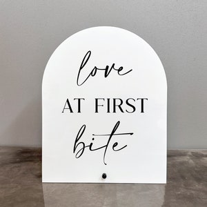 Love at first bite acrylic sign, Love at first bite, Love at first bite sign, Wedding food sign, Dessert bar sign, First bite food sign
