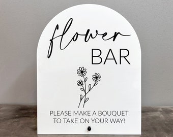 Flower Bar Arch Sign | Acrylic Flower Bar Sign | Flower Bar Sign | Flower Bar Acrylic Sign | Bridal Shower Favors Sign | Arch Sign