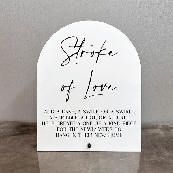 Stroke Of Love Acrylic Sign | Stroke Of Love Sign | Painting Guestbook Sign |Wedding Painting Guestbook Sign|Painting Guestbook Acrylic Sign