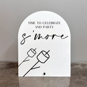 Time to celebrate and party s&#39;more acrylic sign, S&#39;mores bar sign, S&#39;mores sign, S&#39;mores bar, Smores bar sign, Smores bar