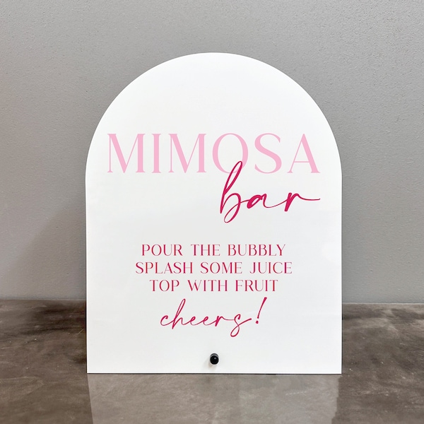 Mimosa bar acrylic sign, Mimosa bar, Pink mimosa bar sign, Mimosa bar pink sign, Acrylic mimosa bar sign, Mimosa bar pink sign, Mimosa bar