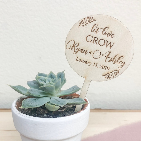Let Love Grow Succulent Tags | Wedding Favors | Succulent Tags |Let Love Grow Favor Tags | Wedding Favor *Succulent Not Included*
