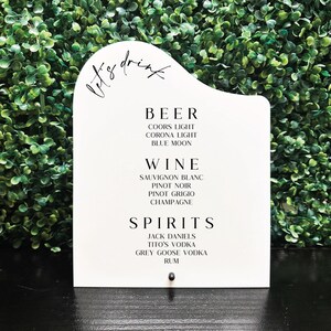 Let&#39;s drink acrylic bar sign, Let&#39;s drink bar sign, Wavy drink menu acrylic sign, Drink menu sign, Wavy drink menu sign, Unique drink sign