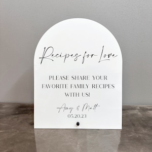 Recipes for love acrylic sign, Recipes for love sign, Recipes for love, Recipe guestbook sign, Recipe guestbook, Share your favorite recipes