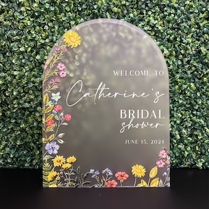Wildflower acrylic bridal shower welcome sign, Bridal shower signs, Acrylic bridal shower signs, Flower bridal shower sign, Wildflower signs