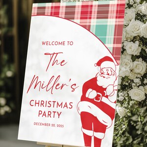 Christmas party acrylic welcome sign, Christmas party welcome sign, Christmas party sign, Family Christmas party sign