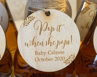 Pop It When She Pops | Pop It When She Pops Tags | Pop It When She Pops Champagne Tags | Baby Shower Favors | Champagne Tag|Baby Shower Tags