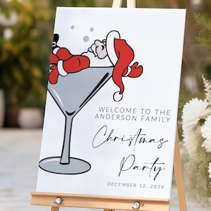 Christmas party acrylic welcome sign, Christmas party welcome sign, Christmas party sign, Family Christmas party sign