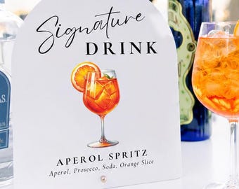 Custom signature drink sign, Personalized cocktail menu sign with drink image, Wedding bar sign, Wedding signature cocktail sign