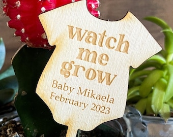 Watch Me Grow Succulent Tags | Baby Shower Favors | Succulent Tags |Watch Me Grow Favor Tags | Onesie Favors | *Succulent Not Included*
