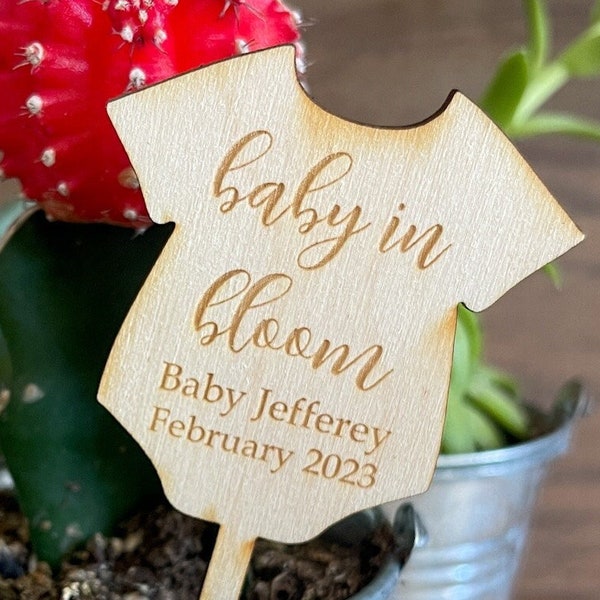 Baby In Bloom Succulent Tags | Baby Shower Favors | Succulent Tags | Baby in Bloom Favor Tags | Onesie Favors | *Succulent Not Included*