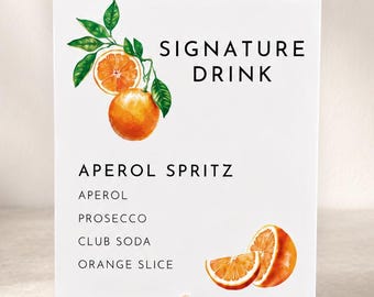 Aperol spritz acrylic sign, Signature drink aperol spritz, Signature drink sign, Spritz bar sign, Spritz bar sign,  Love at first spritz