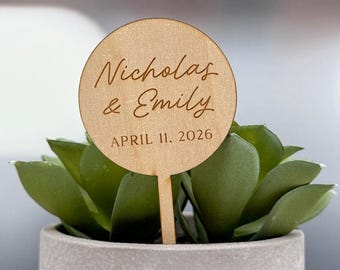Personalized succulent tags, Custom plant markers, Wedding favors, Personalized plant tags for bridal shower, *Succulent is NOT included*