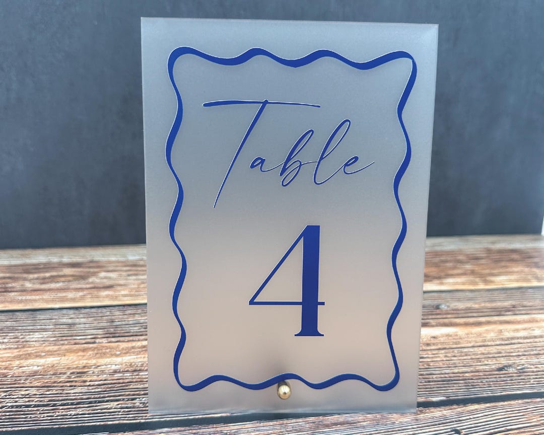 Wavy Acrylic Table Numbers, Wavy Table Numbers, Wedding Table Numbers ...