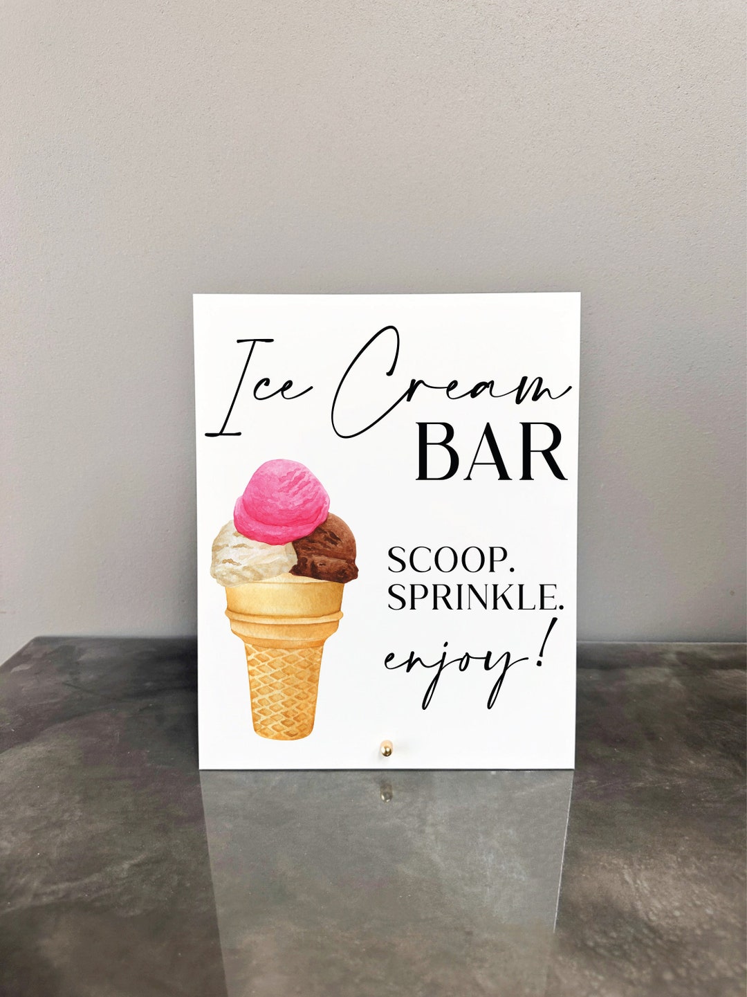 Ice Cream Bar Acrylic Sign Ice Cream Bar Sign Ice Cream Bar Ice Cream