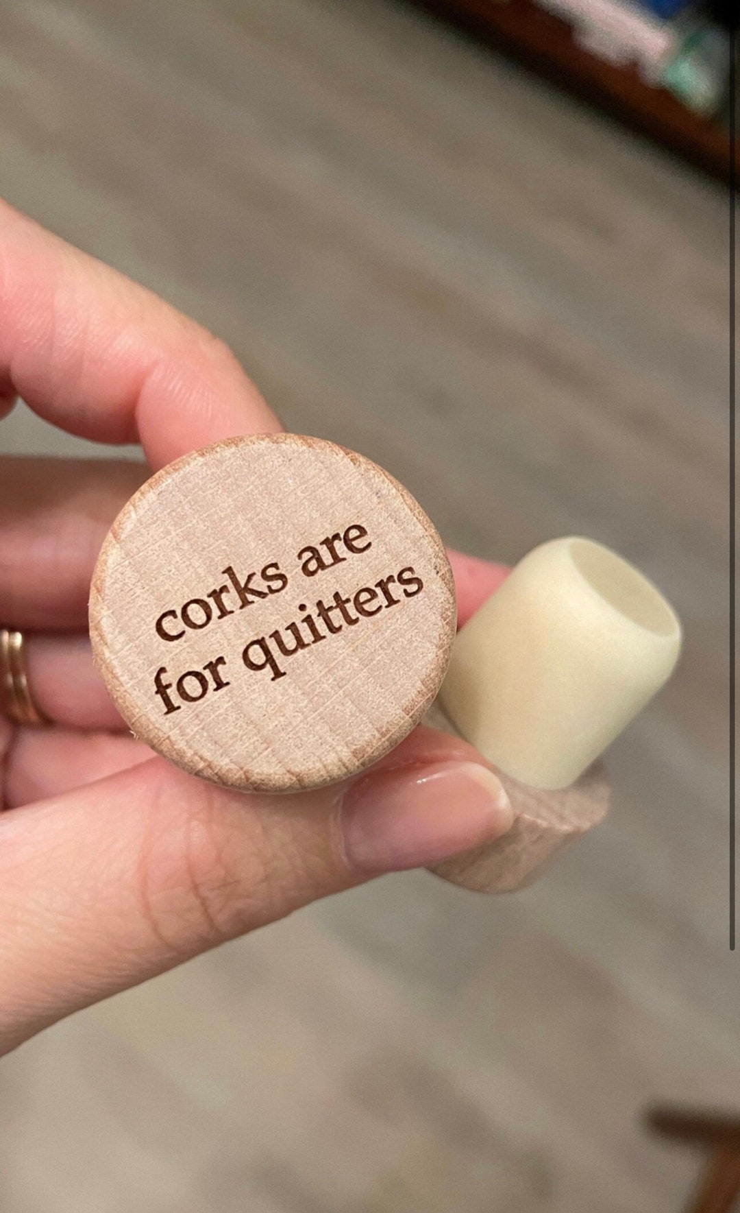 Cork Are for Quitters Wine Stopper Wine Corks Wood Wine Cork Wine Stoppers Corks and for