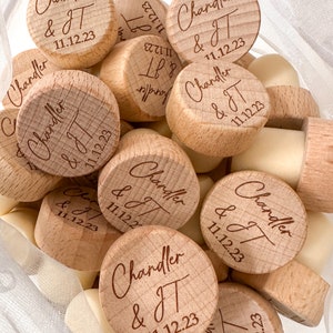 Custom Wine Corks Custom Wood Wine Cork Wine Corks Wine Stoppers Custom Wine Stopper Bridal Shower Gift Wedding Favors Cork image 2