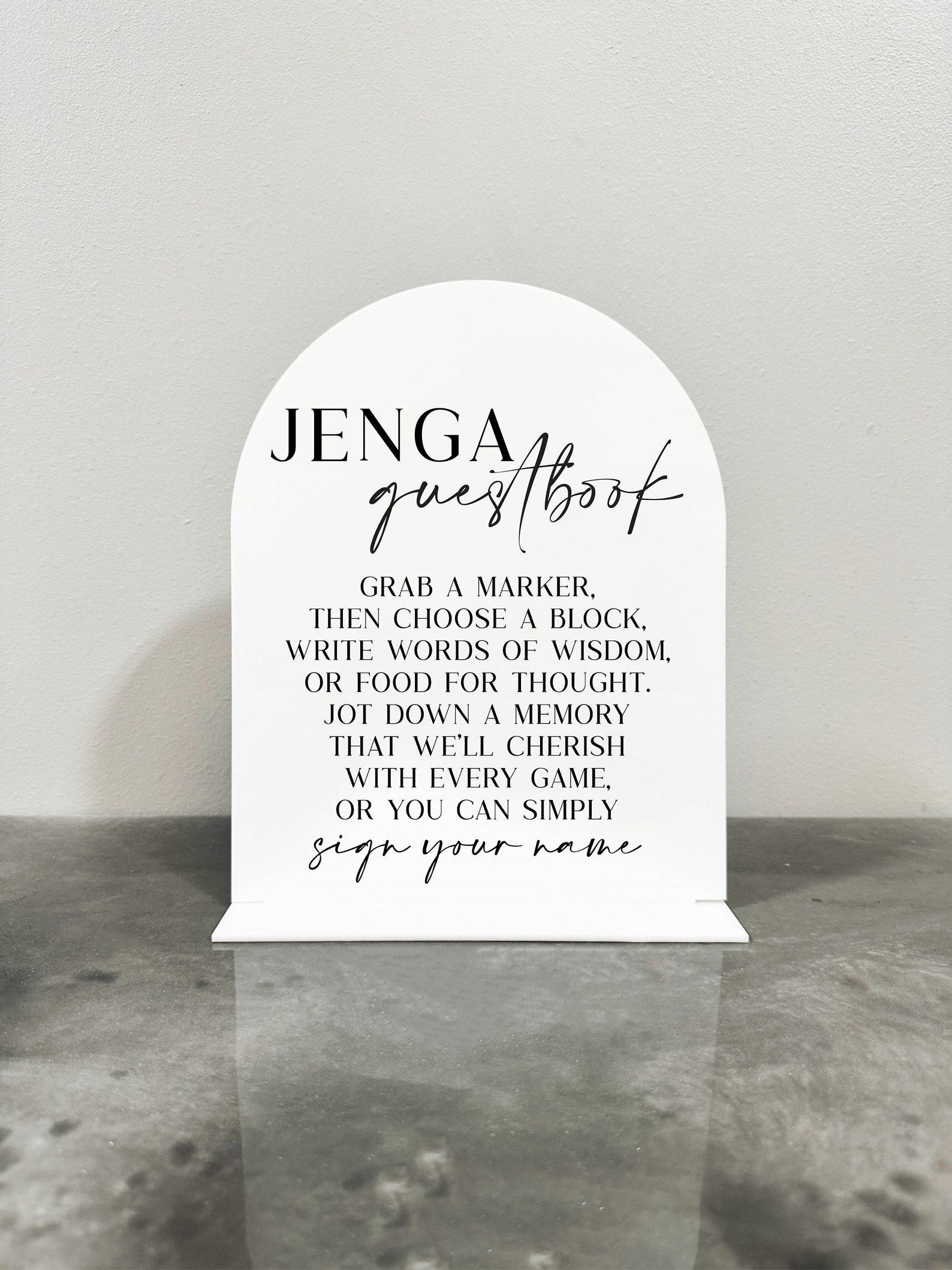 Jenga Guest Book Jenga Guestbook Arch Sign Sign A Jenga Etsy