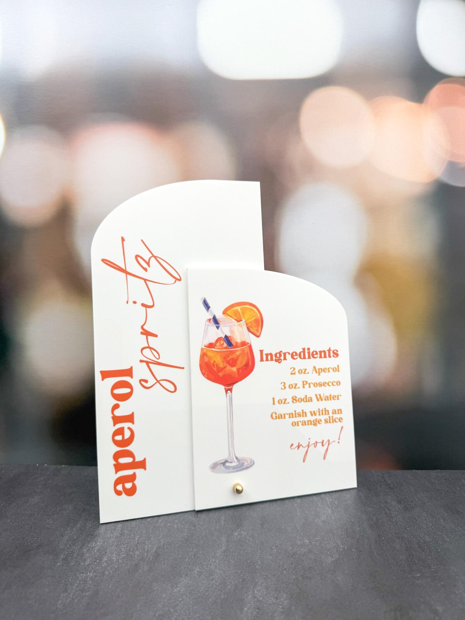 Aperol Spritz Acrylic Sign, Aperol Spritz Sign, Aperol Spritz Recipe ...